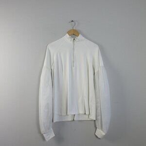 Jonathan Simkhai Carbon38 Women's Fuller Top L White Balloon Sleeve Fitness 230
